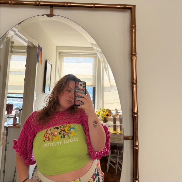 Handmade Pink crotchet bolero - Picture 1 of 2